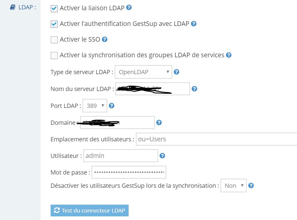 config connecteur LDAP